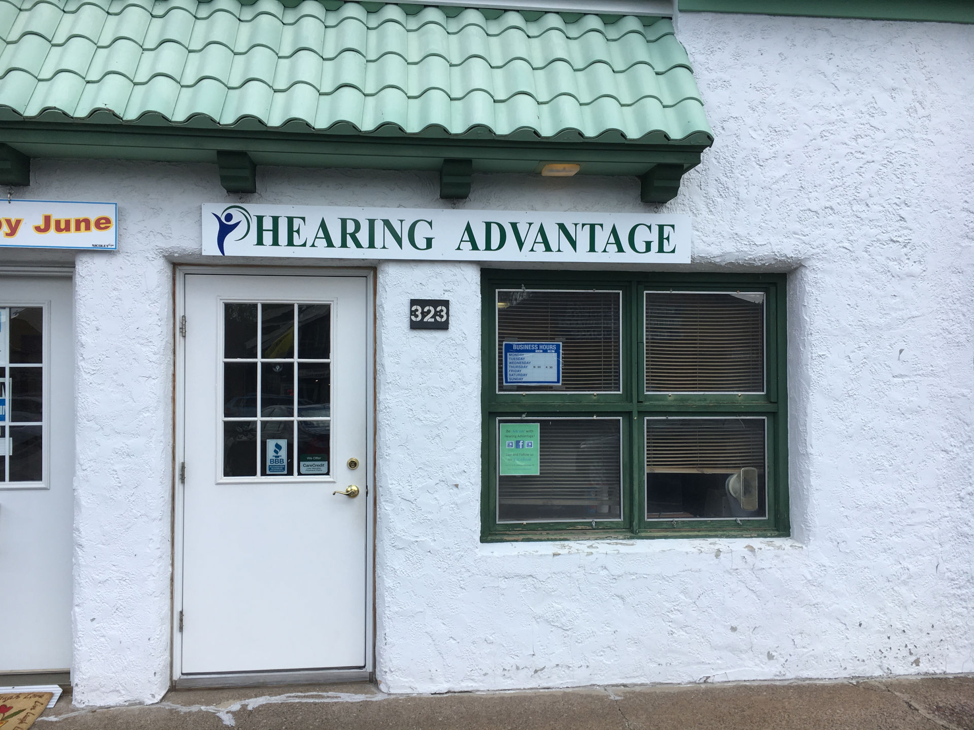 front door of Hearing Advantage office in Eagle River